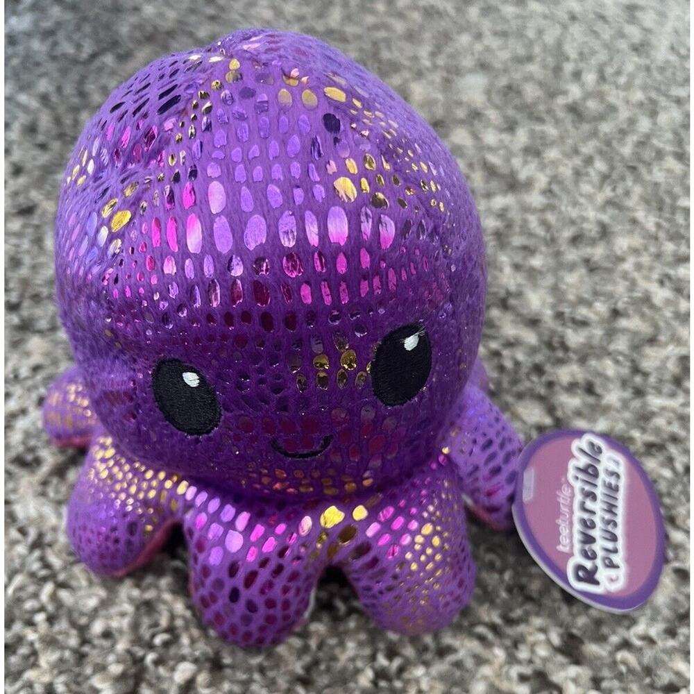 The Reversible‎ Octopus Plush TeeTurtle’s Stuffed Animal Purple Pink